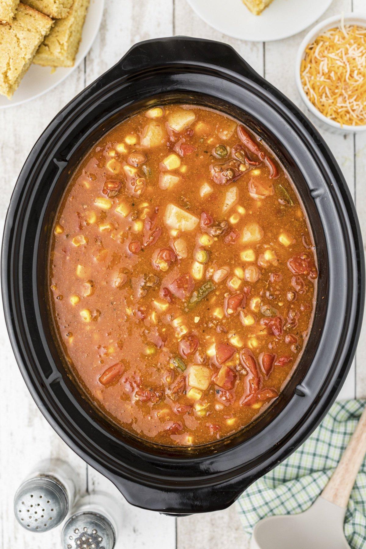 Zuppa 7 lattine cucinata nella slow cooker.