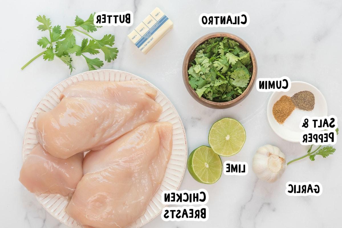 **Pollo al Coriandolo e Lime a Cottura Lenta** 3 ingredienti per il pollo al coriandolo e lime sul tavolo
