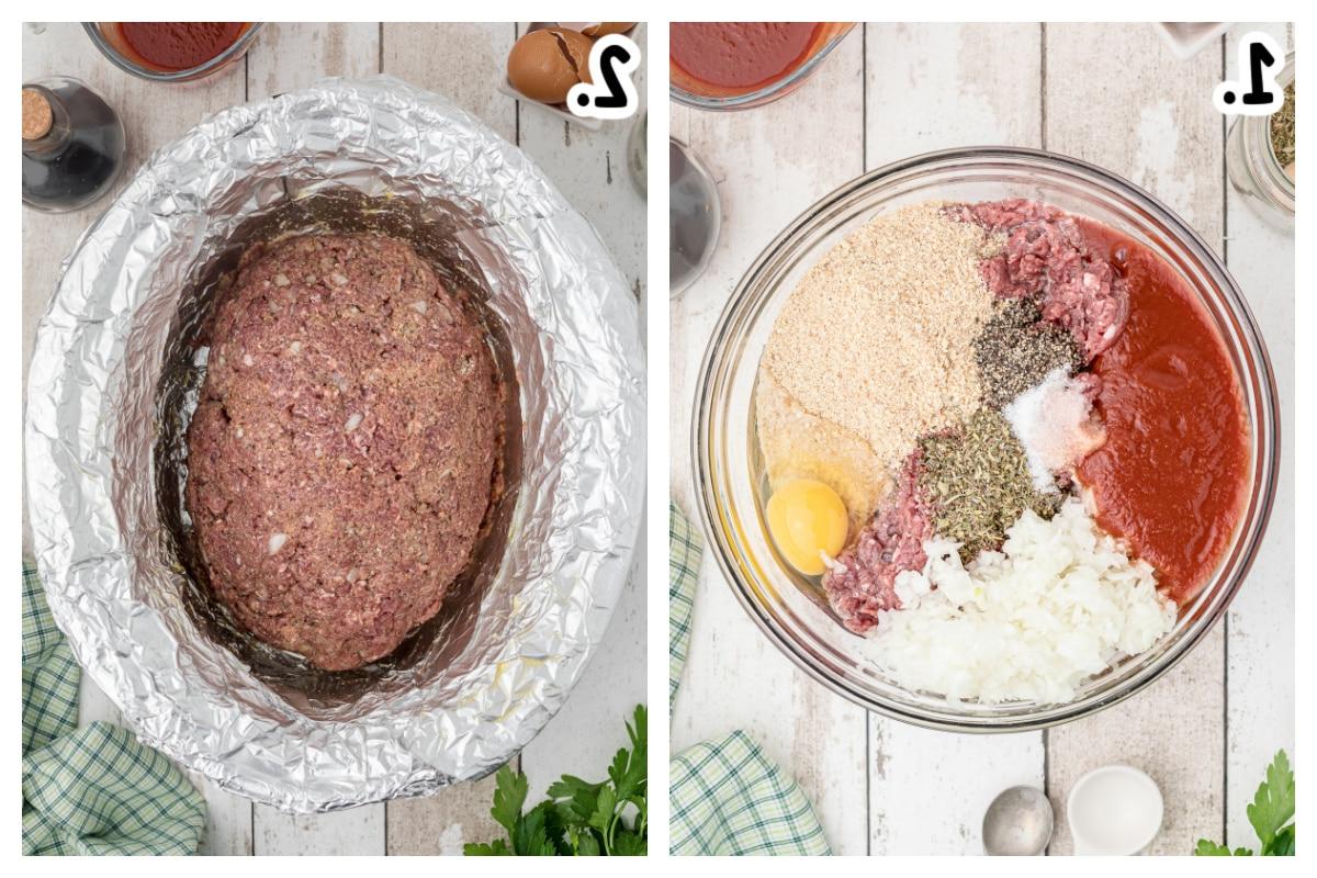Polpettone di Cervo a Cottura Lenta 4 Come mescolare gli ingredienti del polpettone e modellarlo per la cottura lenta