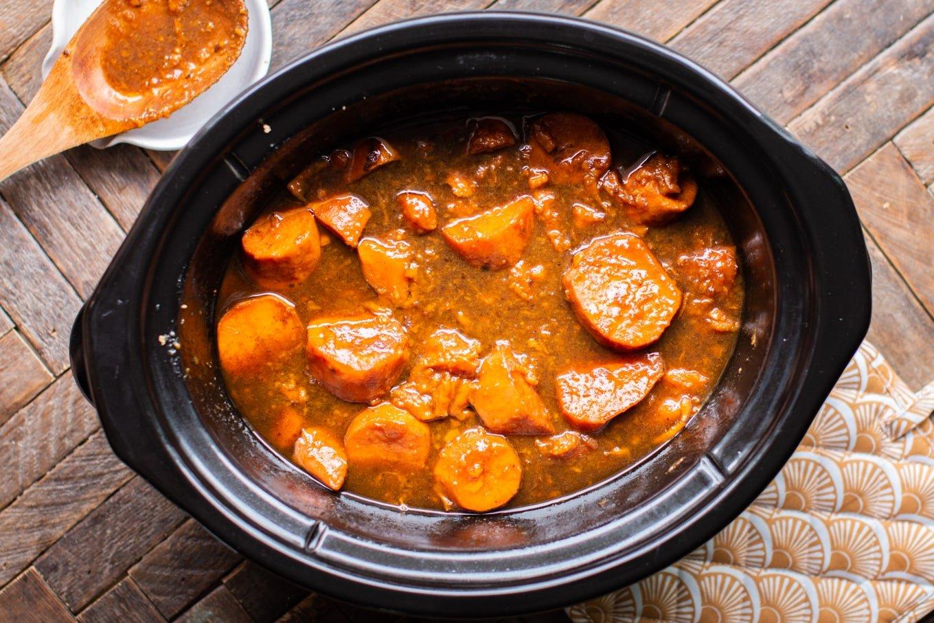 Ignami Canditi a Cottura Lenta 5 Patate dolci candite cotte nella slow cooker.