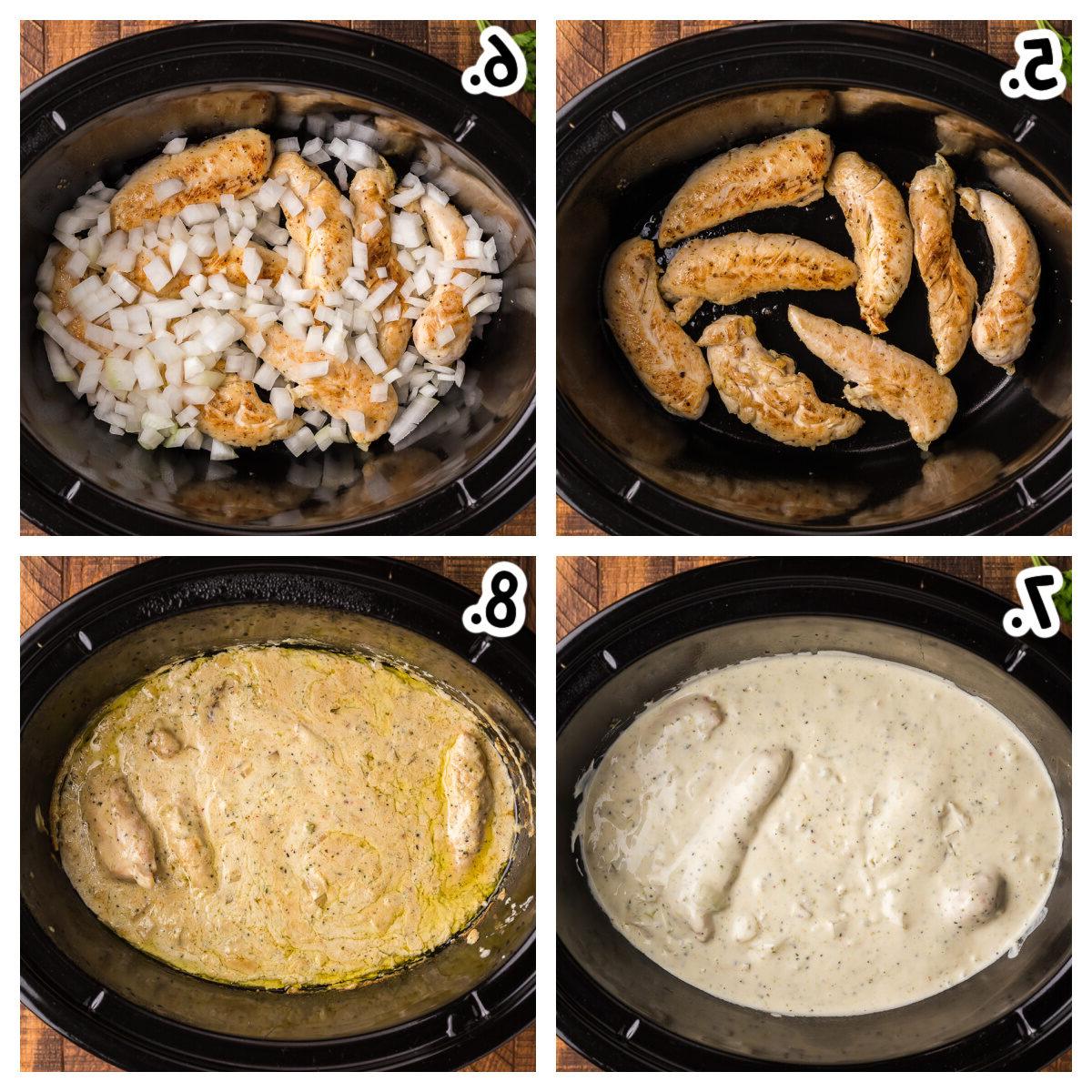 Pollo Angelo a Cottura Lenta 5 4 immagini su come aggiungere tutti gli ingredienti alla pentola a cottura lenta per il Pollo Angel Chicken.