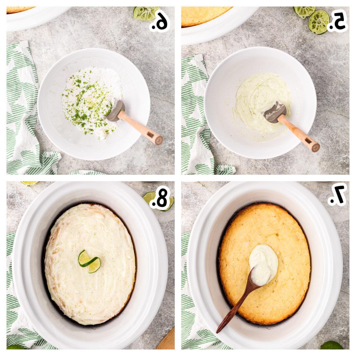 Torta al Lime a Cottura Lenta 5 4 immagini su come preparare la glassa al lime e glassare la torta.