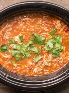 Zuppa di pollo messicana a cottura lenta 5 tomato based chicken soup in slow cooker