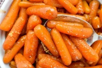 Slow Cooked Maple Brown Sugar Glazed Carrots