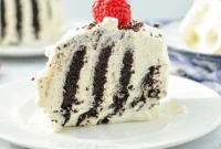 Zebra Striped Chocolate Wafer Cake