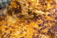 Decadent Homemade Cheesy Hamburger Casserole