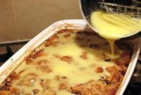 Experience Grandma’s Old-Fashioned Bread Pudding with Velvety Vanilla Sauce