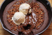 Warm Chocolate Skillet Cake A La Mode