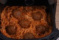 Crispy Air Fryer Meatballs with Spaghetti