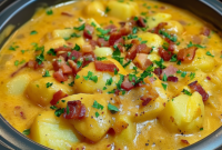 Easy Slow Cooker Hearty Potato Bacon Chowder