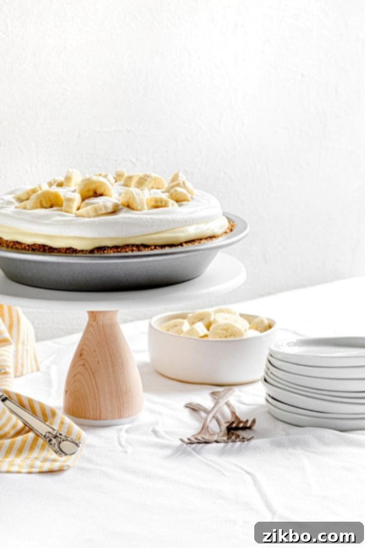 Scrumptious no-bake banana pudding pie, a twist on a Southern classic