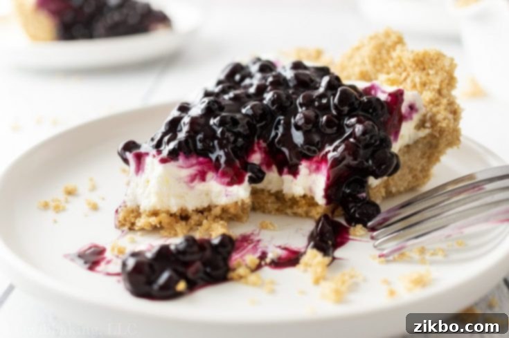 Crowd-pleasing no-bake blueberry cream cheese pie, a cheesecake-like perfection