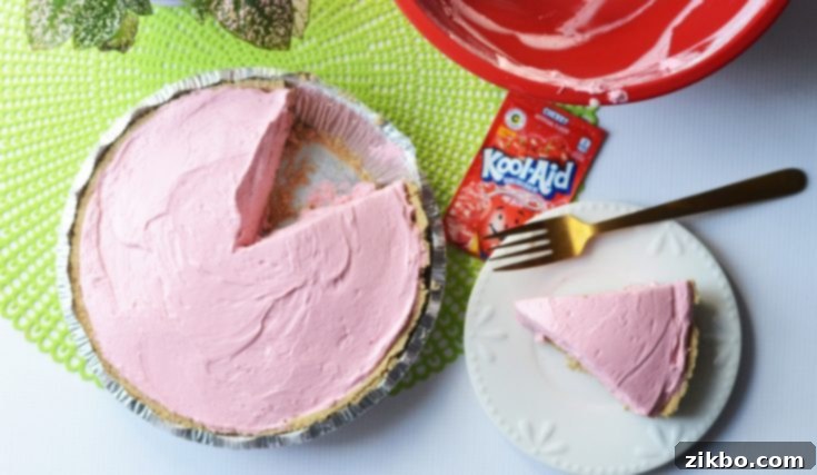Unique and colorful no-bake Kool-Aid pie recipe