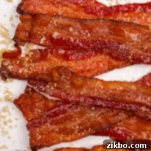 Millionaire's Bacon 13 Glazed bacon strips topped with brown sugar.
