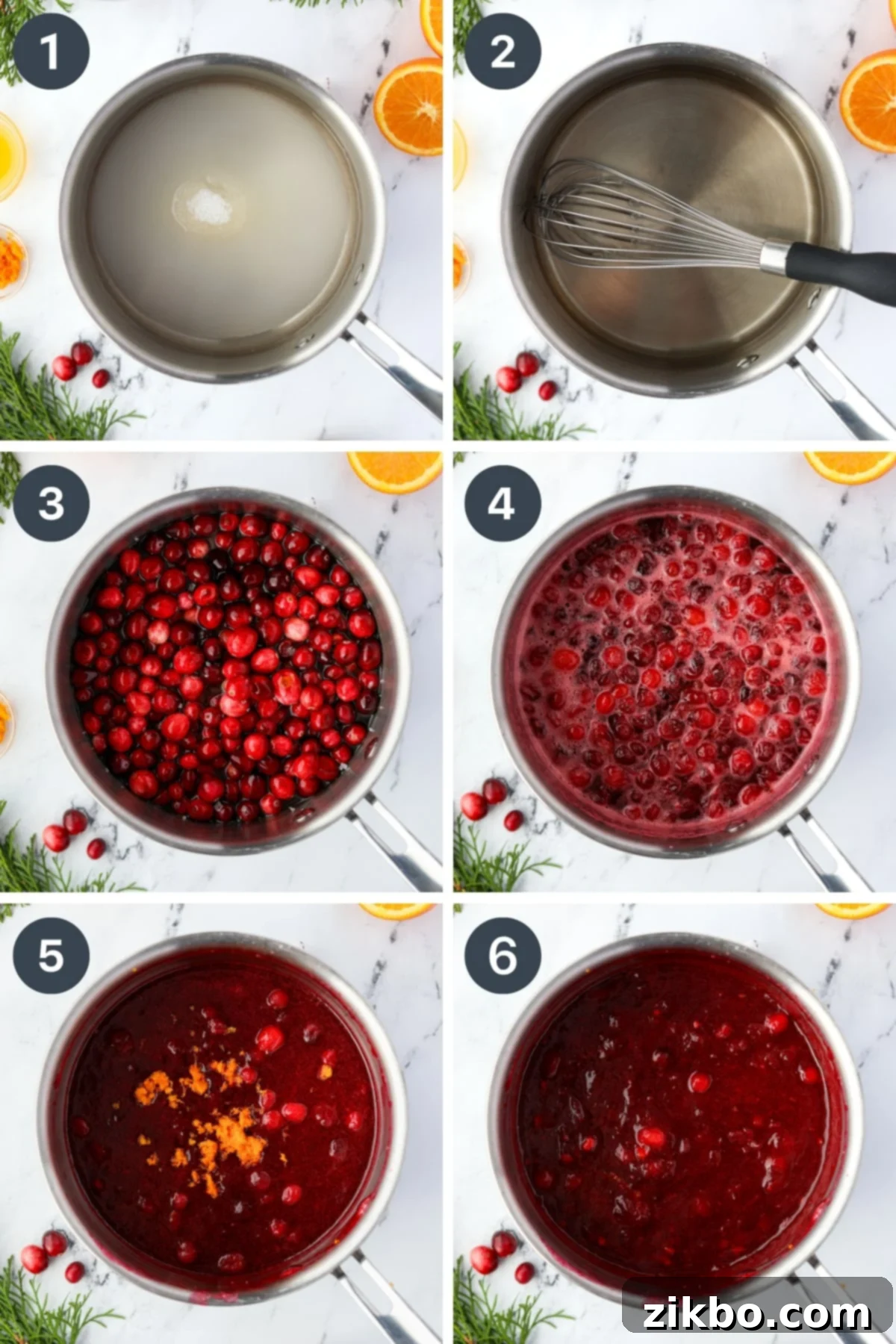 Cranberry Sauce From Scratch 4 Adding cranberries to a mixture of sugar and water, and. cooking until they are broken down into a sauce.