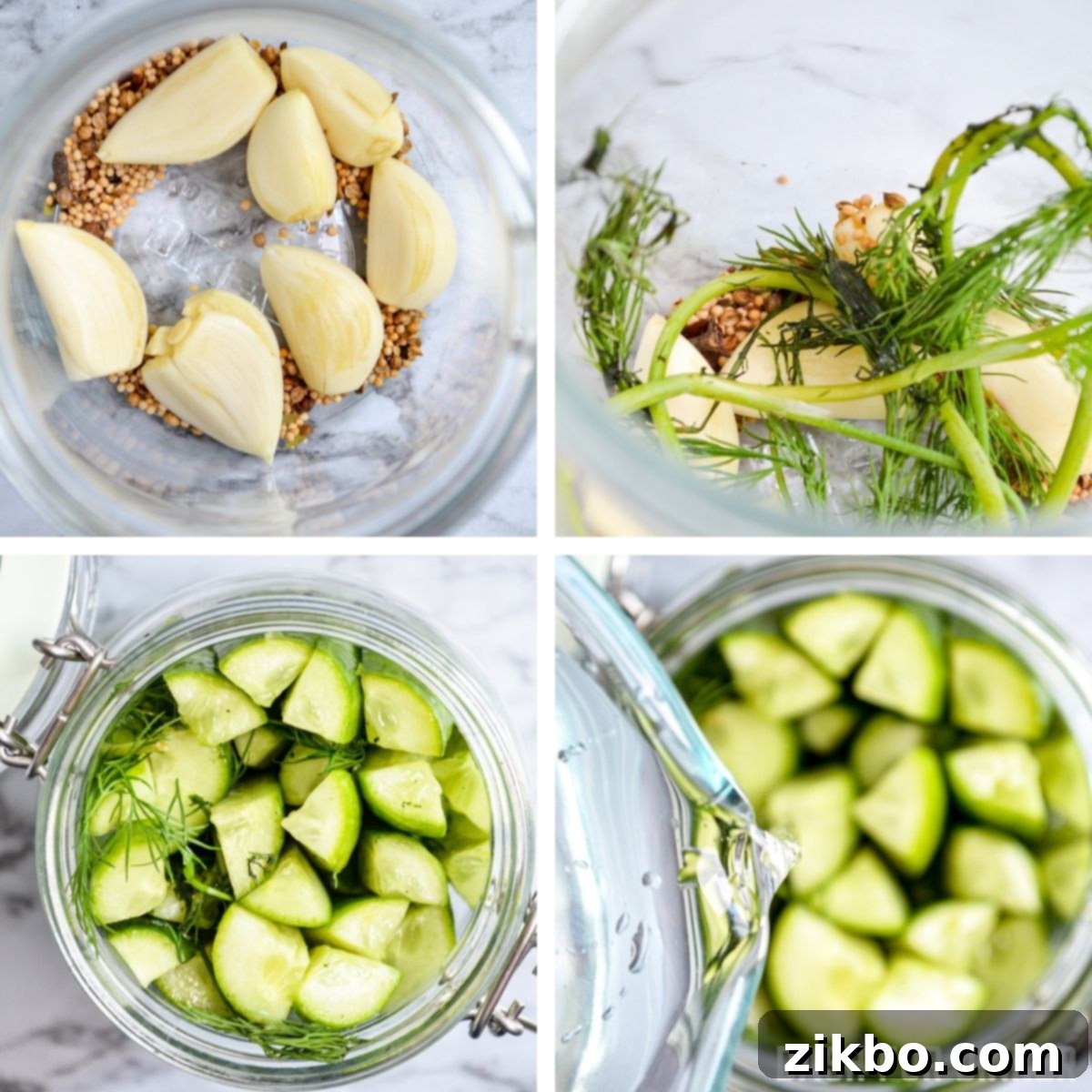 Instant Pot Fast Pickles 7 How to make pickles using the Instant Pot, showing cucumbers being packed into a jar.
