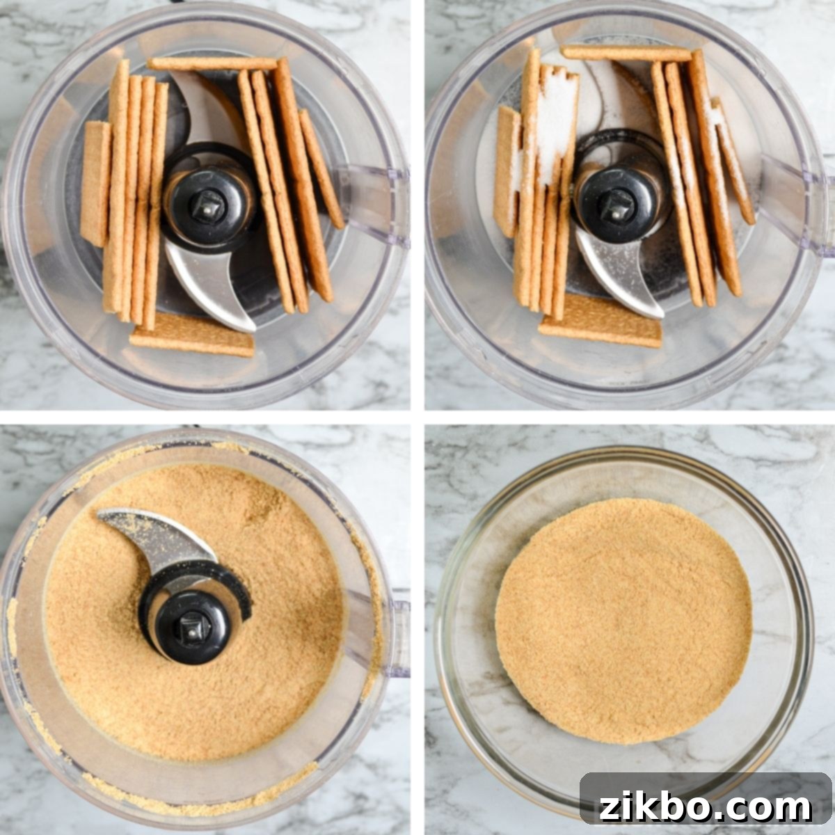 How to crush graham crackers for no bake pies.