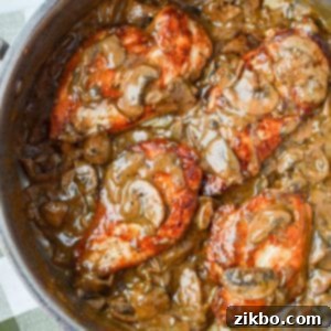 Creamy Mushroom Chicken in a skillet.