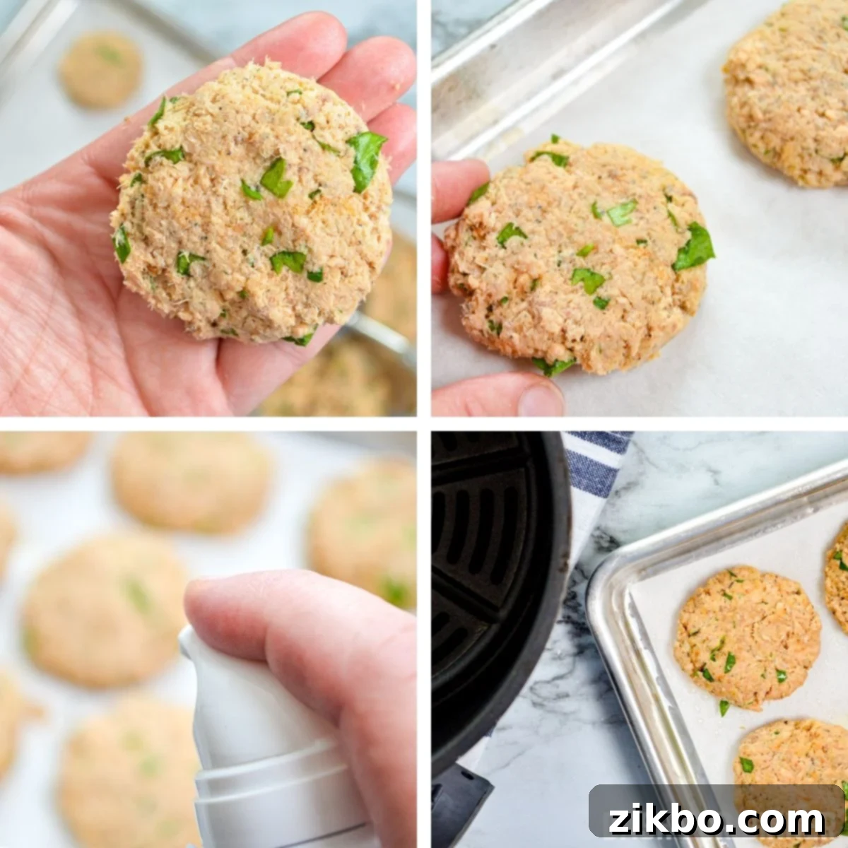 How to form salmon patties.