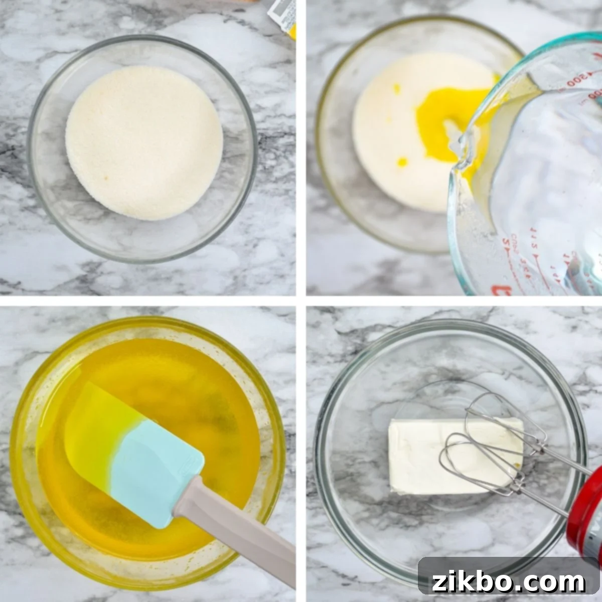 Detailed instructions on how to make the creamy middle layer for Halloween Layered Jell-O.