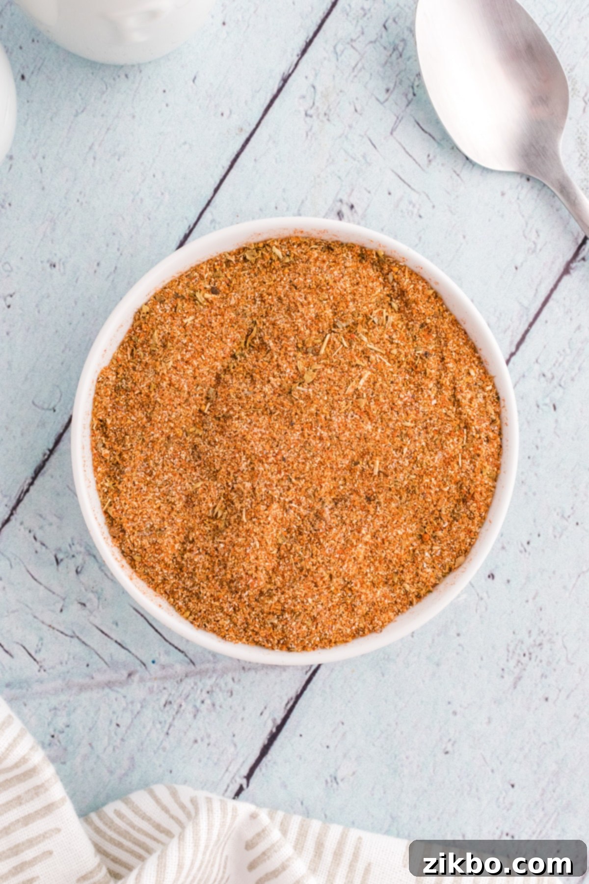 A small bowl with a homemade seasoning blend in it.