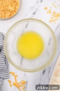 A bowl of melted butter.