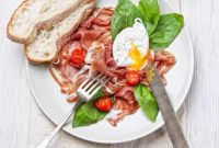 Raw Salad Topped with a Poached Egg