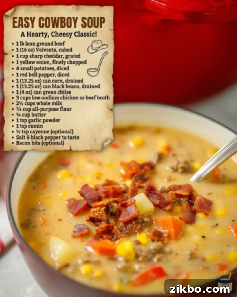Hearty Cowboy Soup: A Creamy, Beefy Delight 2 Creamy Cowboy Soup