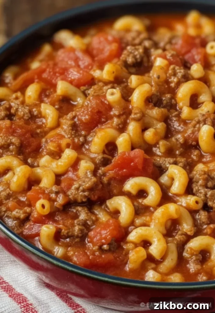 Southern Old-Fashioned Goulash Cooking in a Pot